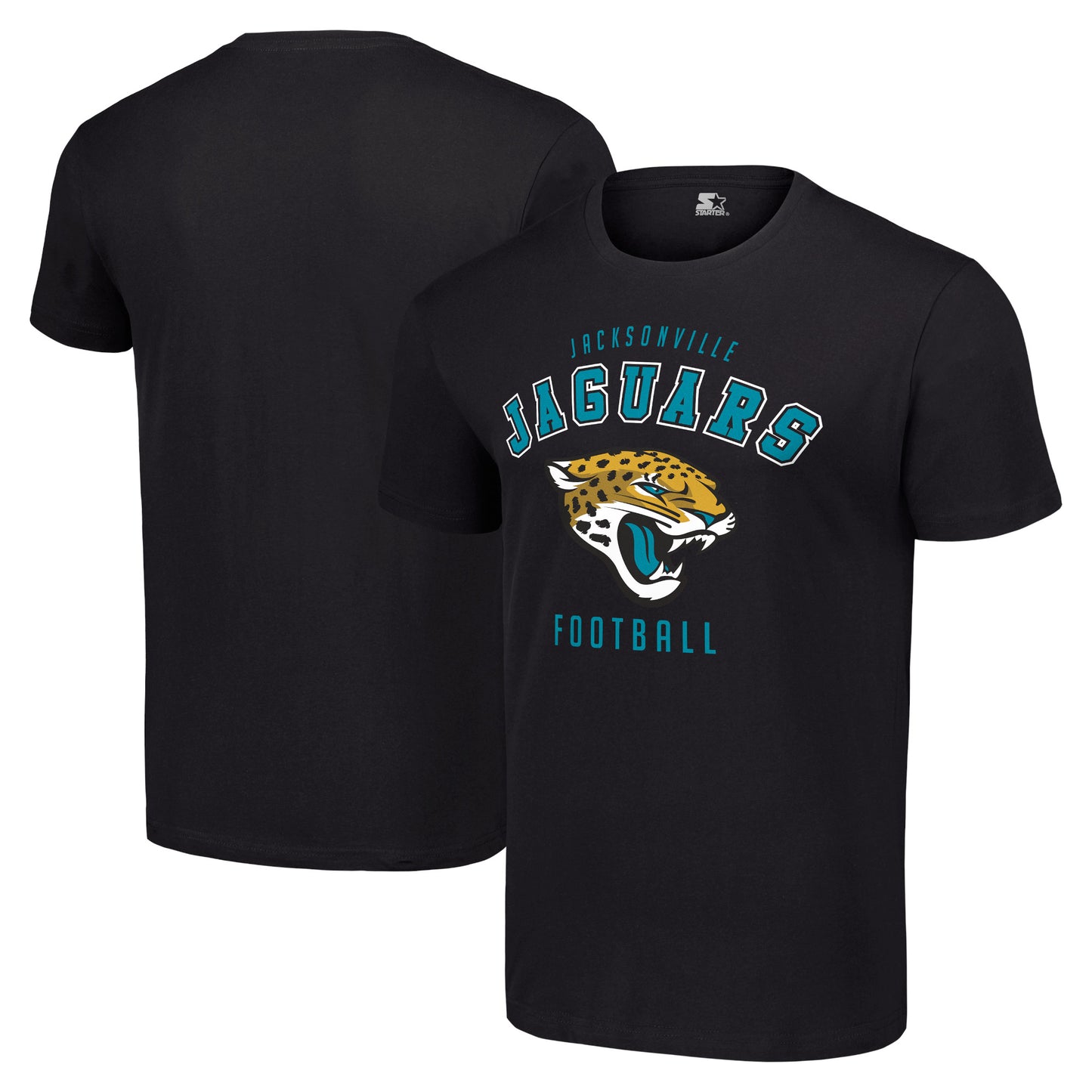 Men's Starter Black Jacksonville Jaguars Logo T-Shirt