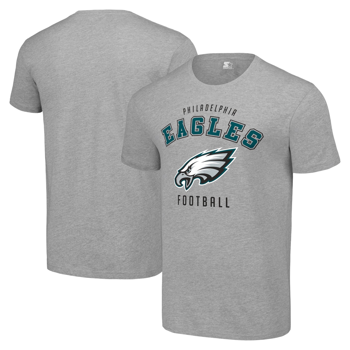 Men's Starter Heather Gray Philadelphia Eagles Logo T-Shirt