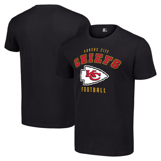 Men's Starter Black Kansas City Chiefs Logo T-Shirt