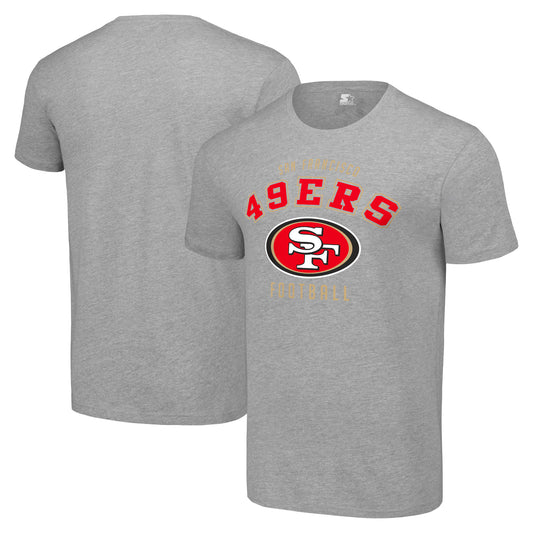 Men's Starter Heather Gray San Francisco 49ers Logo T-Shirt