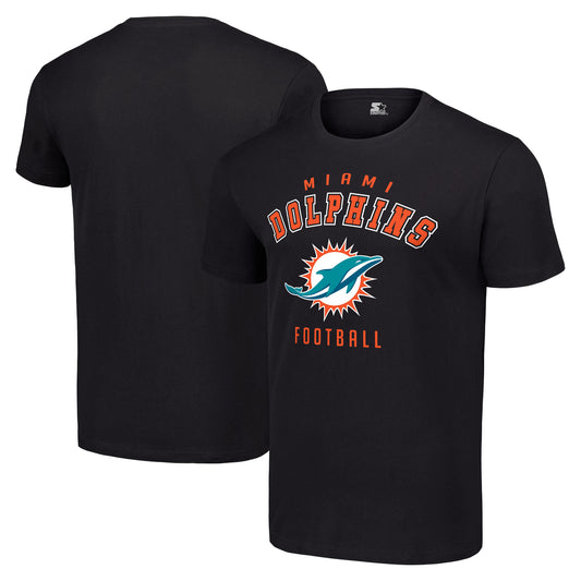 Men's Starter Black Miami Dolphins Logo T-Shirt