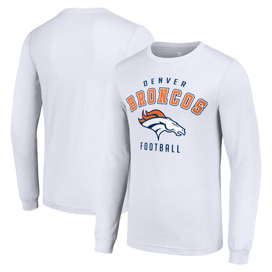 Men's Starter White Denver Broncos Long Sleeve T-Shirt