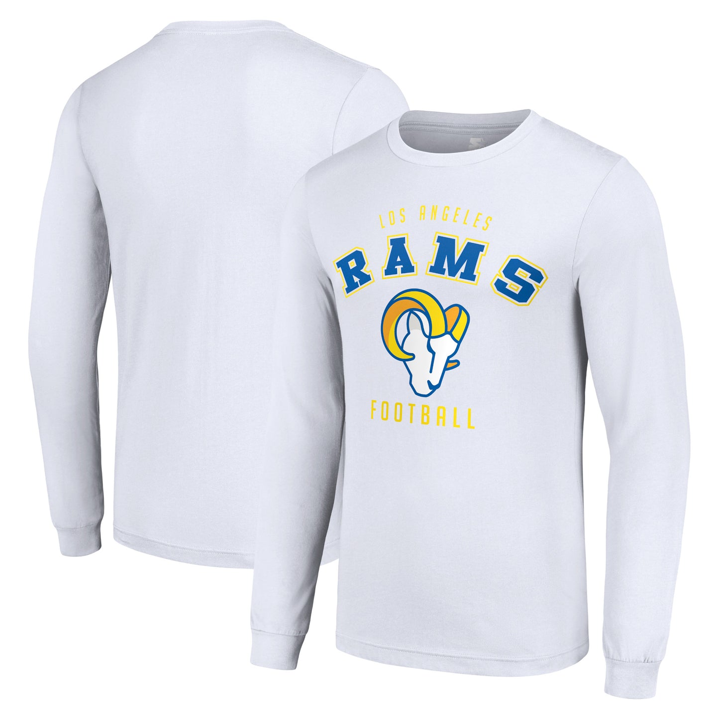 Men's Starter White Los Angeles Rams Long Sleeve T-Shirt