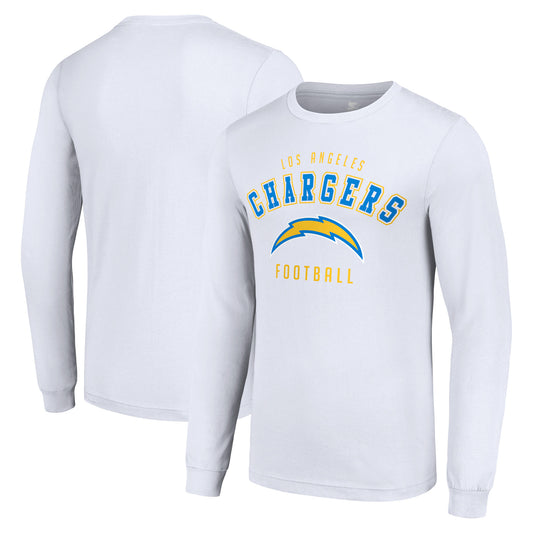 Men's Starter White Los Angeles Chargers Long Sleeve T-Shirt