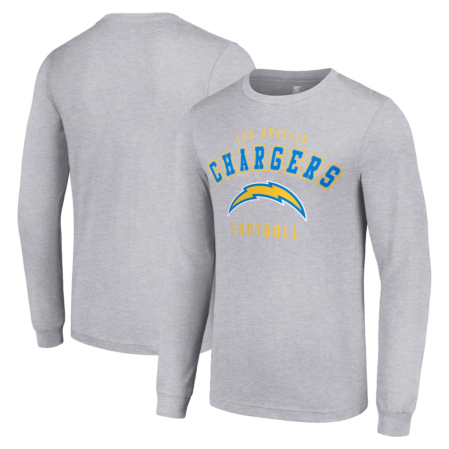 Men's Starter Heather Gray Los Angeles Chargers Long Sleeve T-Shirt