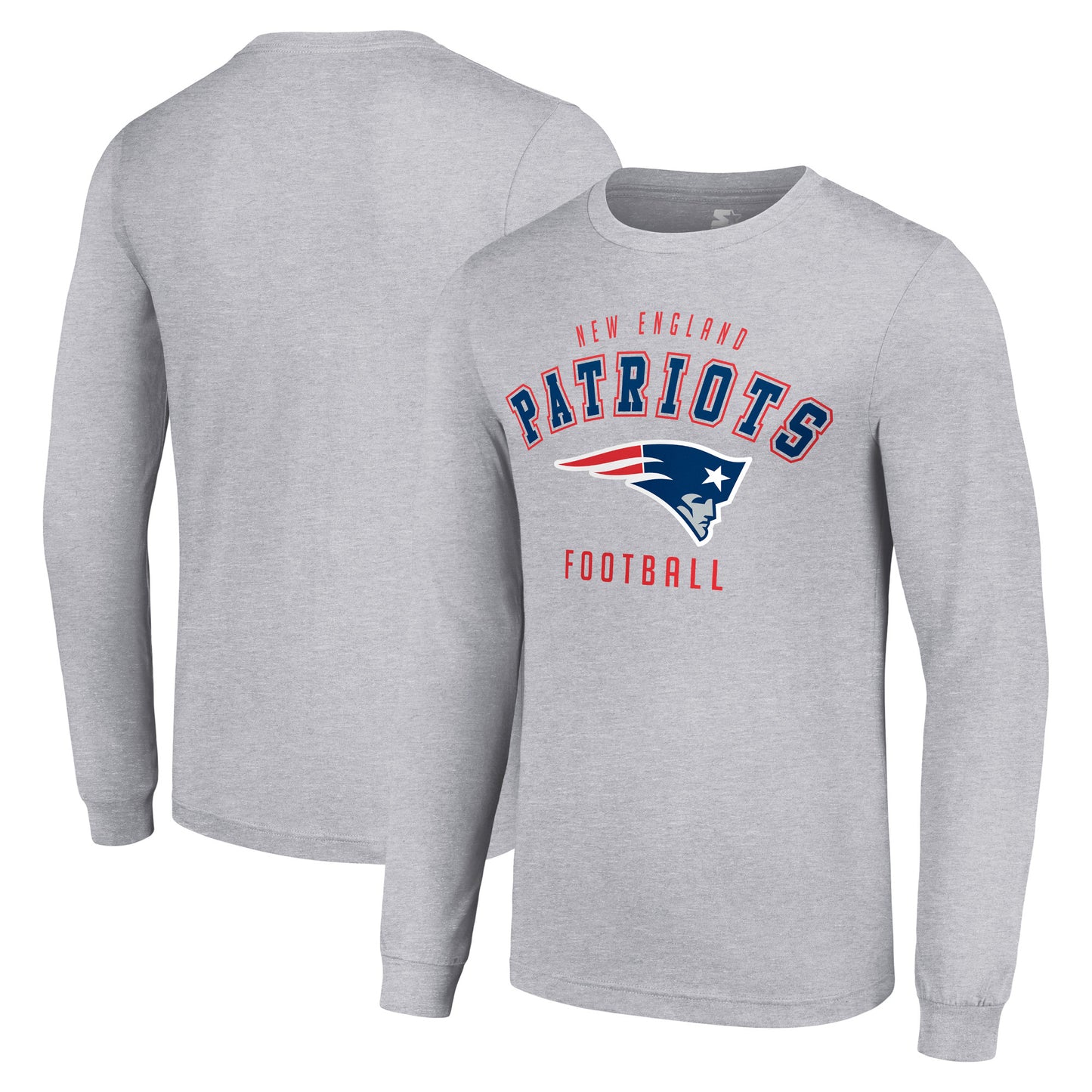 Men's Starter Heather Gray New England Patriots Long Sleeve T-Shirt