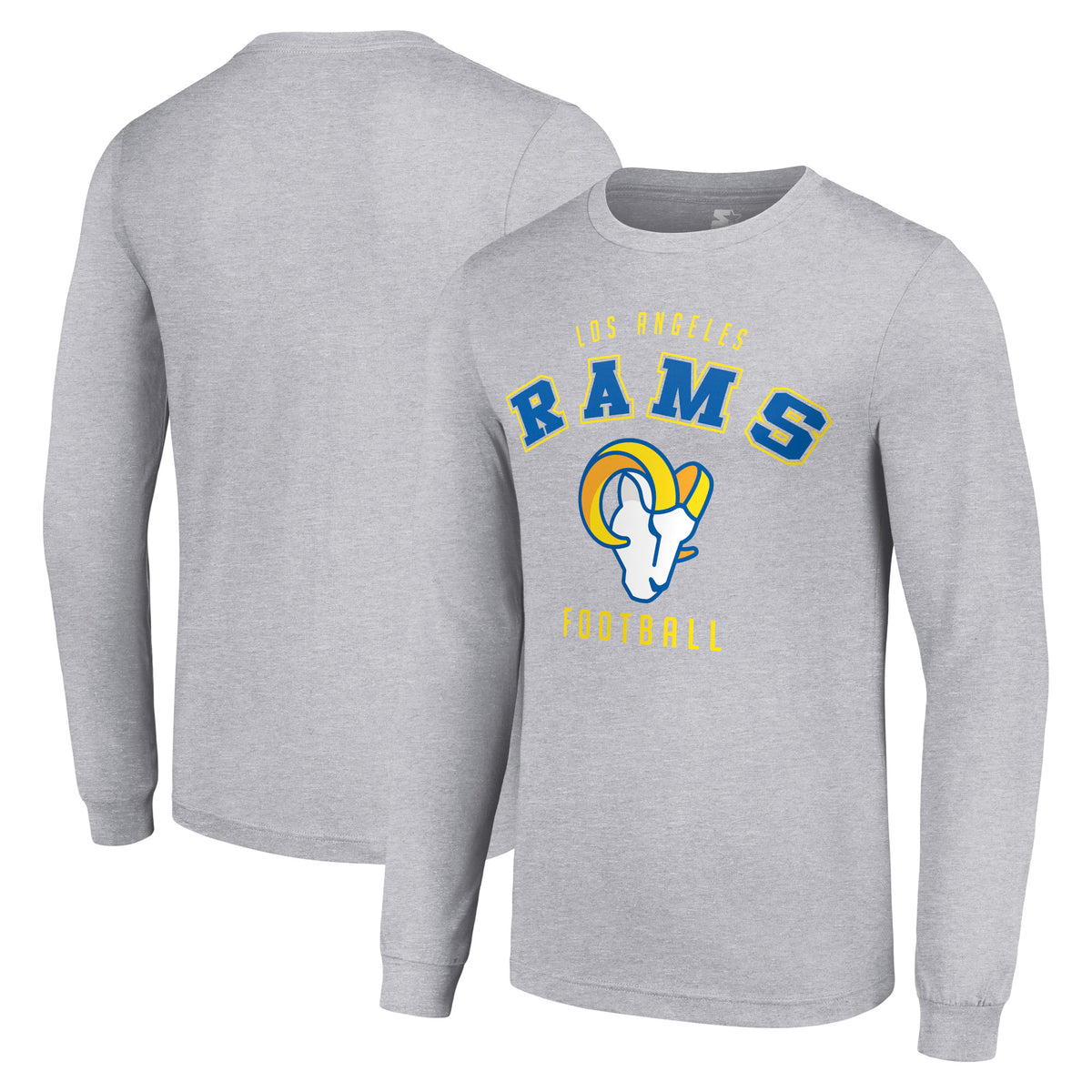 Men's Starter Heather Gray Los Angeles Rams Long Sleeve T-Shirt