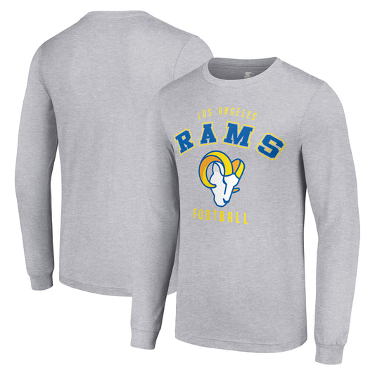 Men's Starter Heather Gray Los Angeles Rams Long Sleeve T-Shirt