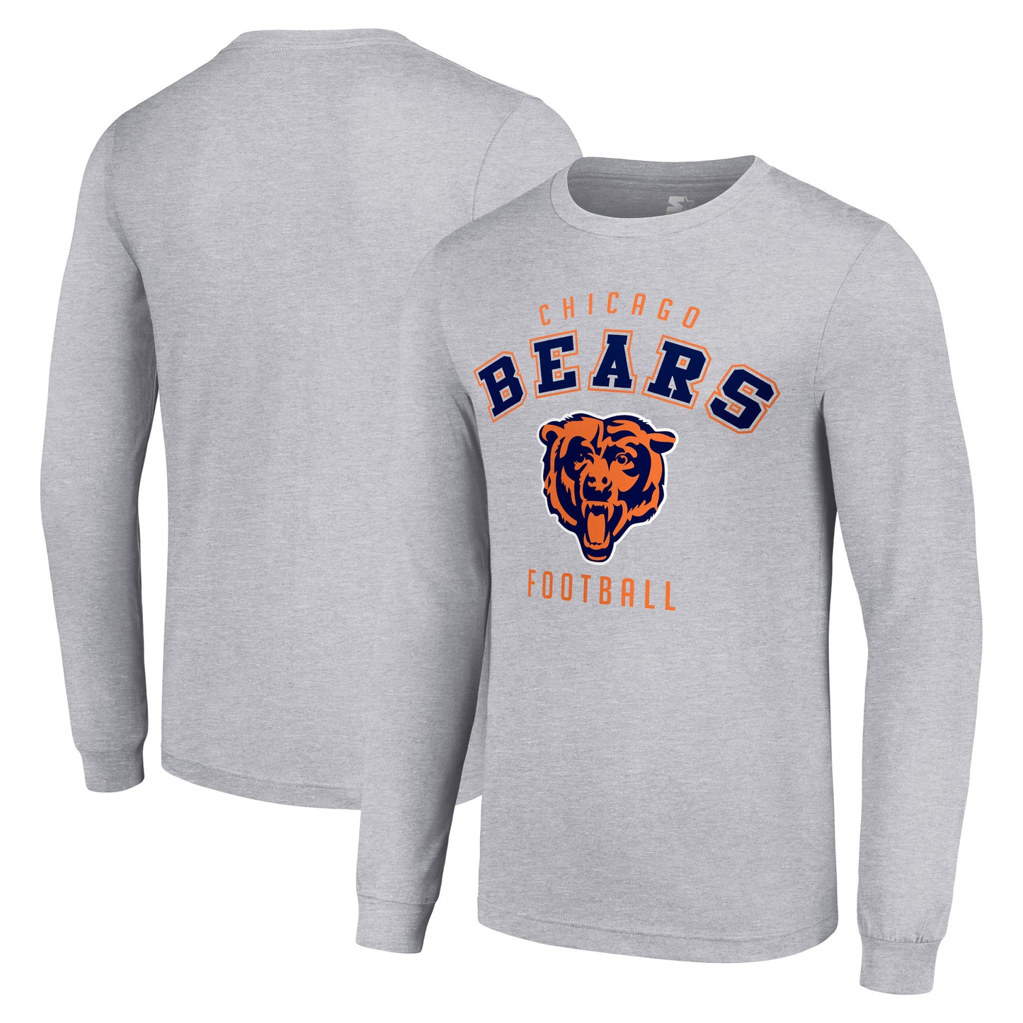 Men's Starter Heather Gray Chicago Bears Long Sleeve T-Shirt