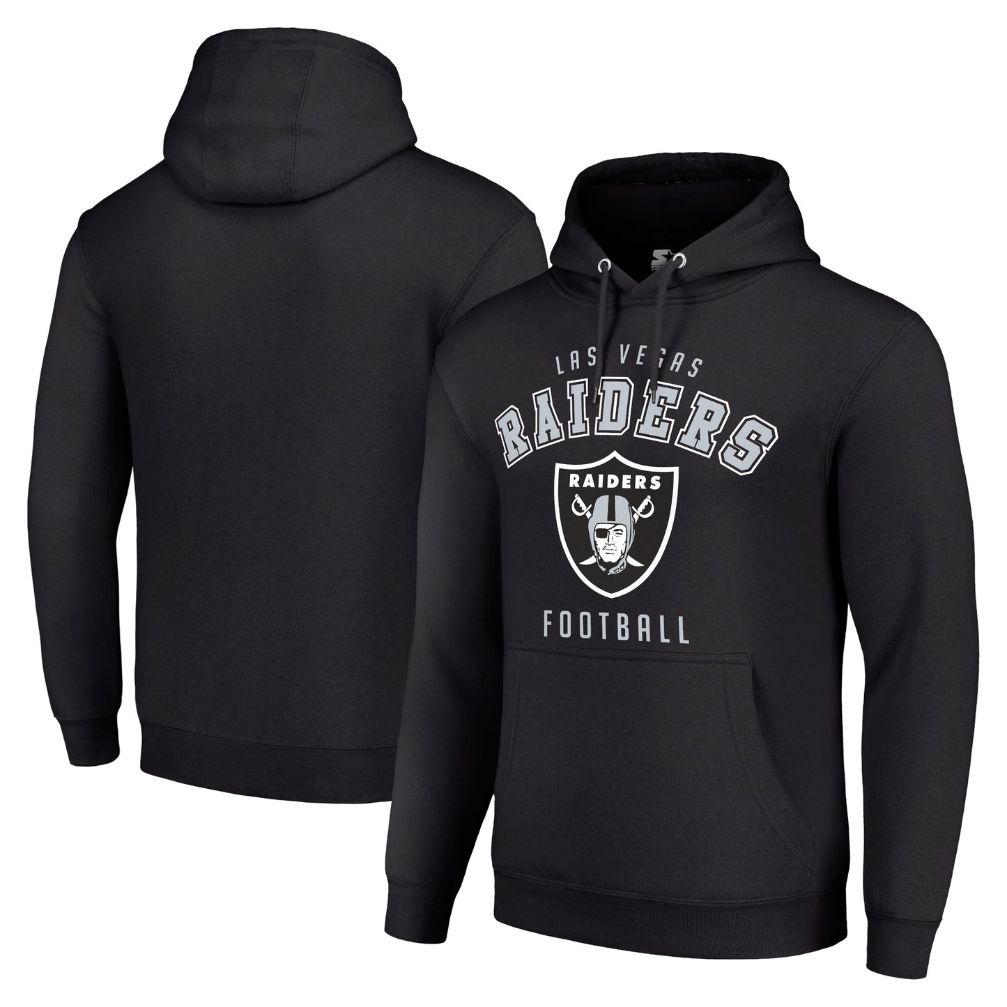 Unisex Starter Black Las Vegas Raiders Logo Pullover Hoodie