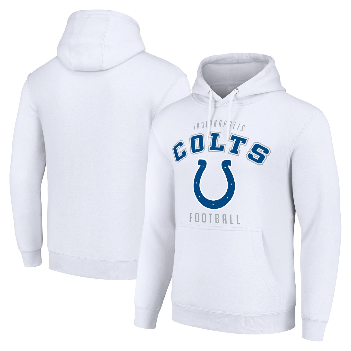 Unisex Starter White Indianapolis Colts Logo Pullover Hoodie