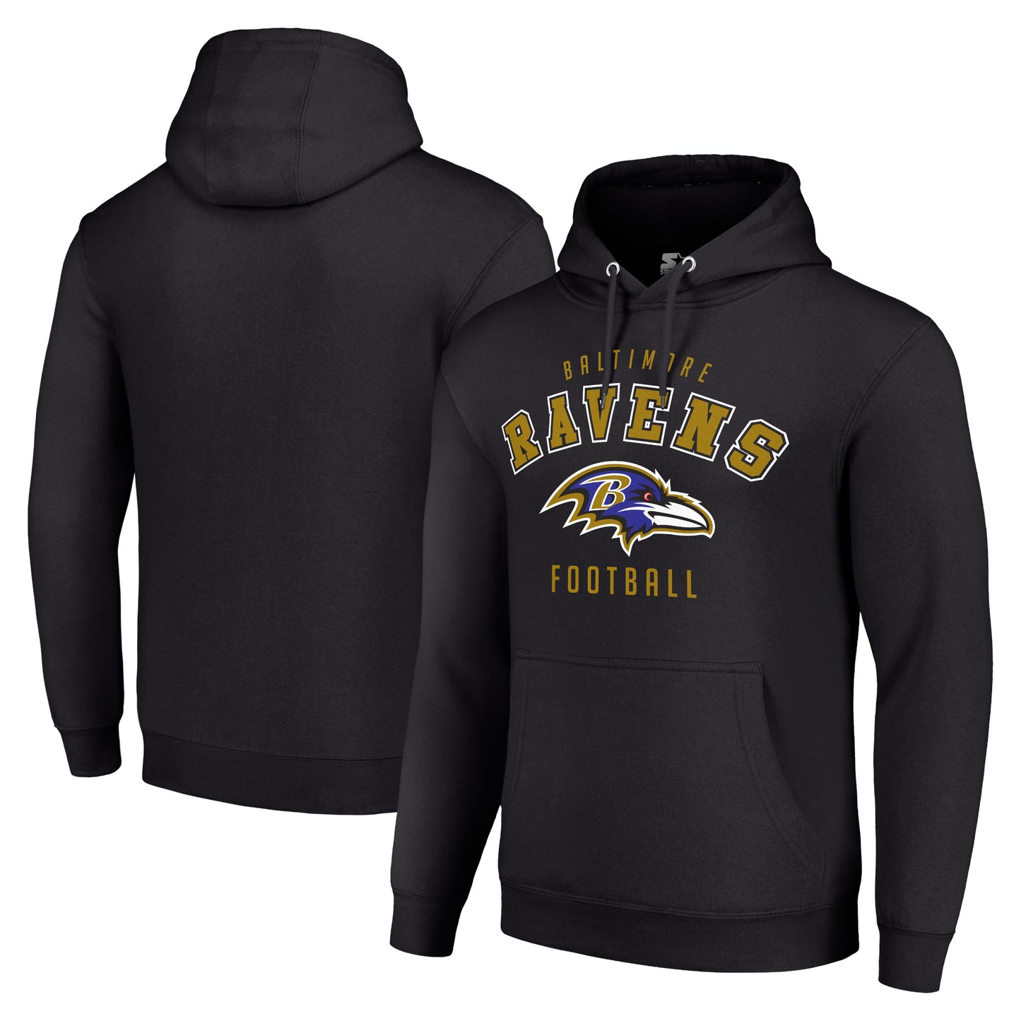 Unisex Starter Black Baltimore Ravens Logo Pullover Hoodie