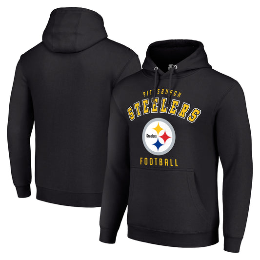 Unisex Starter Black Pittsburgh Steelers Logo Pullover Hoodie