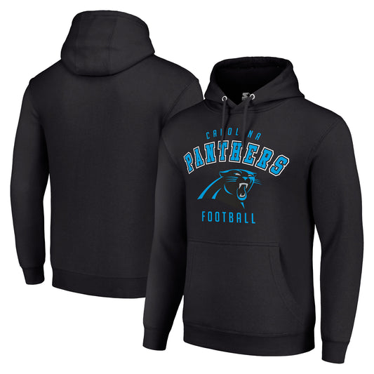 Unisex Starter Black Carolina Panthers Logo Pullover Hoodie