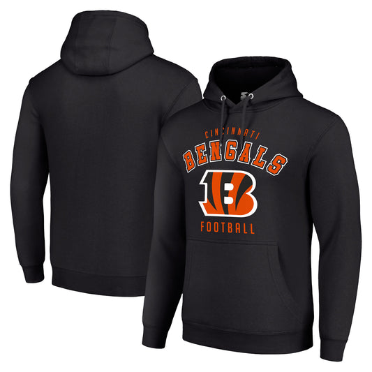 Unisex Starter Black Cincinnati Bengals Logo Pullover Hoodie