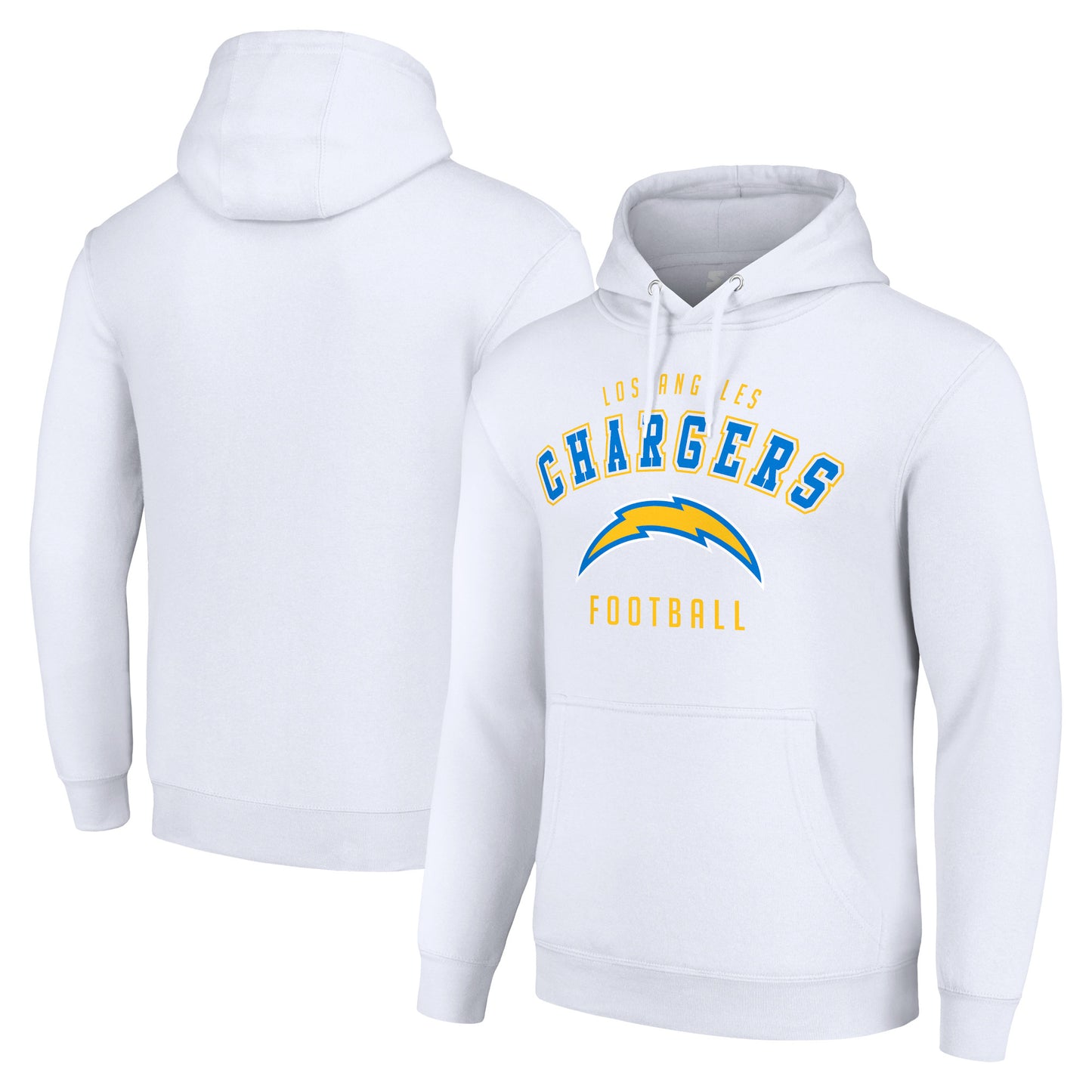 Unisex Starter White Los Angeles Chargers Logo Pullover Hoodie