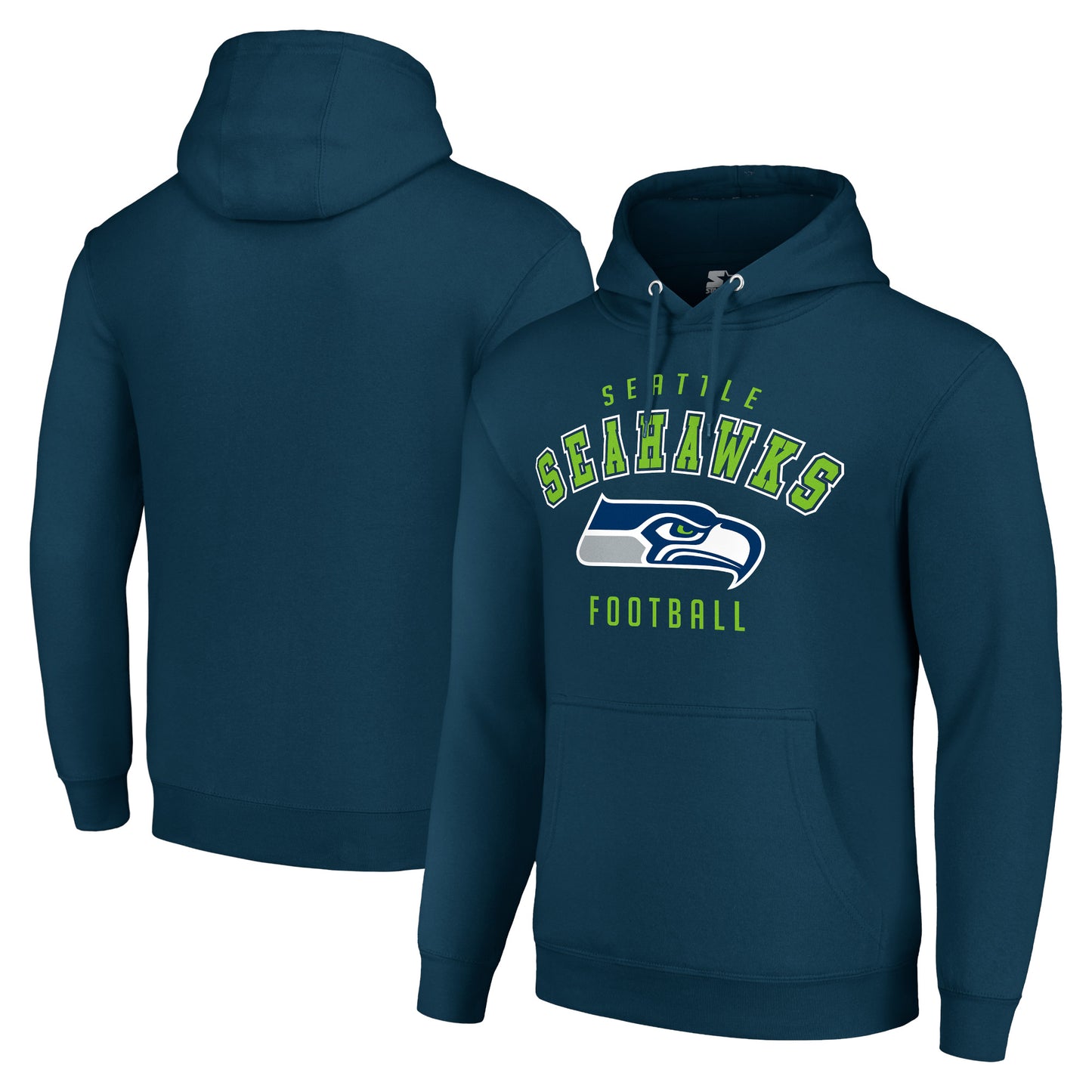 Unisex Starter College Navy Seattle Seahawks Logo Pullover Hoodie