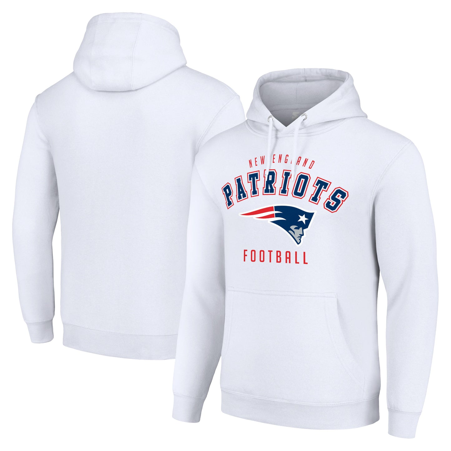 Unisex Starter White New England Patriots Logo Pullover Hoodie