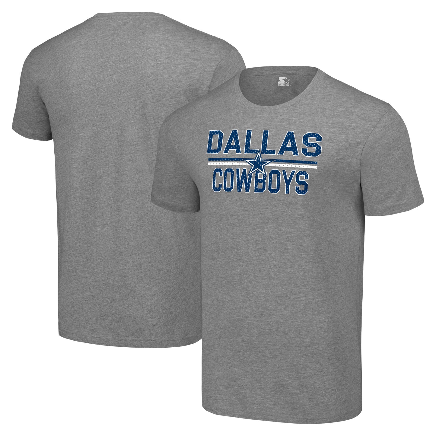 Men's Starter Heather Gray Dallas Cowboys Team Mesh Print Graphic T-Shirt