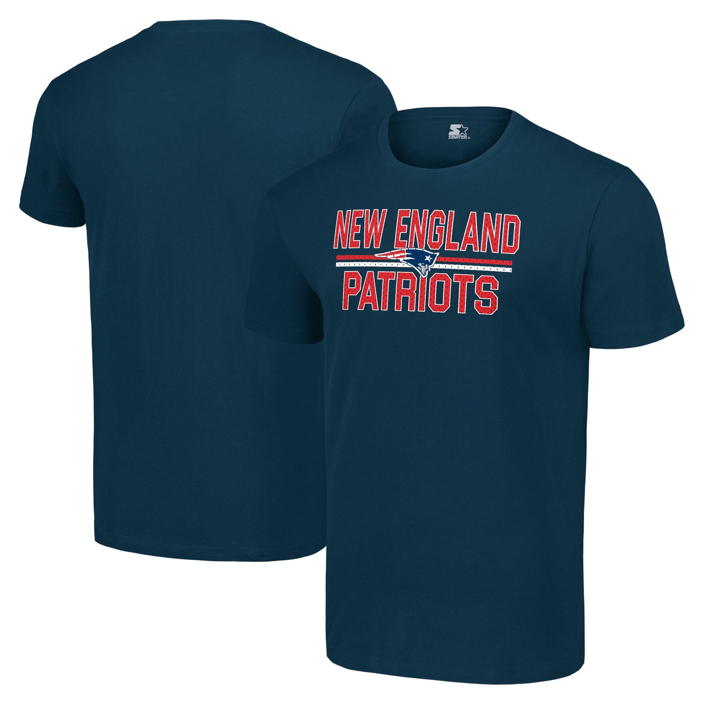 Men's Starter Navy New England Patriots Team Mesh Print Graphic T-Shirt