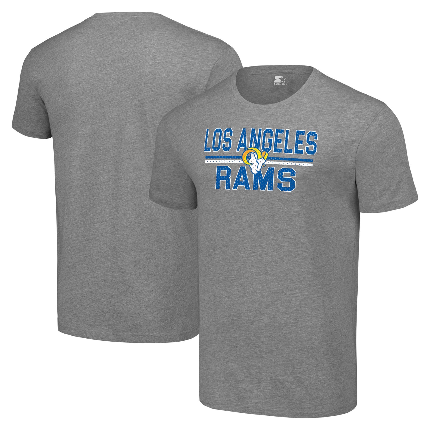 Men's Starter Heather Gray Los Angeles Rams Team Mesh Print Graphic T-Shirt