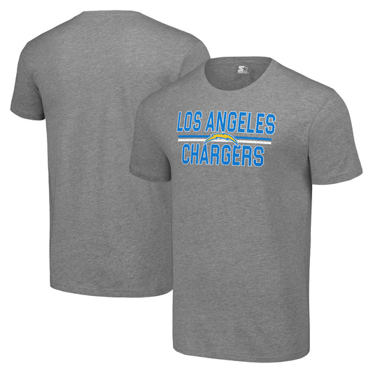 Men's Starter Heather Gray Los Angeles Chargers Team Mesh Print Graphic T-Shirt