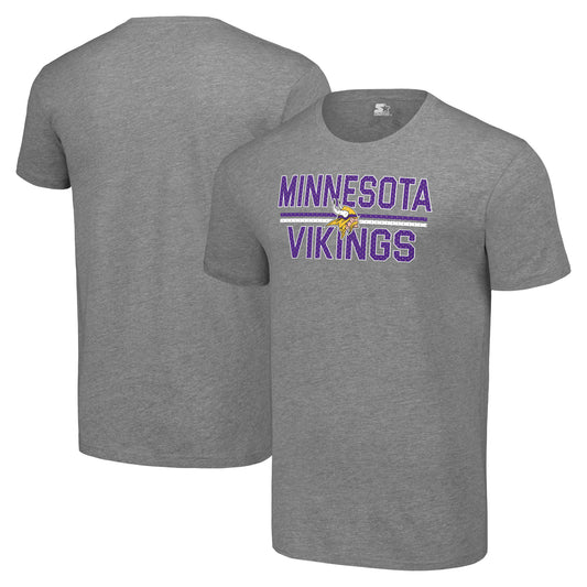 Men's Starter Heather Gray Minnesota Vikings Team Mesh Print Graphic T-Shirt