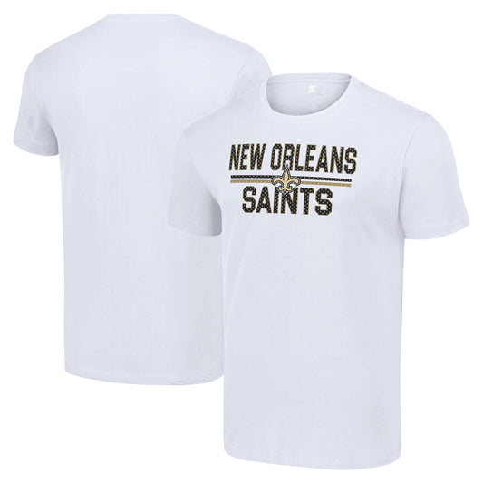 Men's Starter White New Orleans Saints Team Mesh Print Graphic T-Shirt