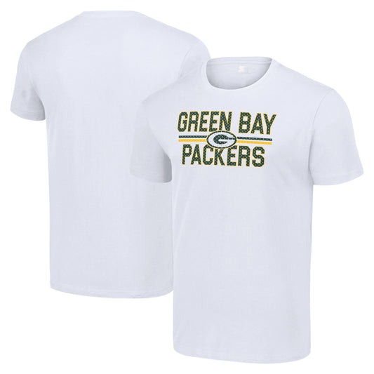 Men's Starter White Green Bay Packers Team Mesh Print Graphic T-Shirt