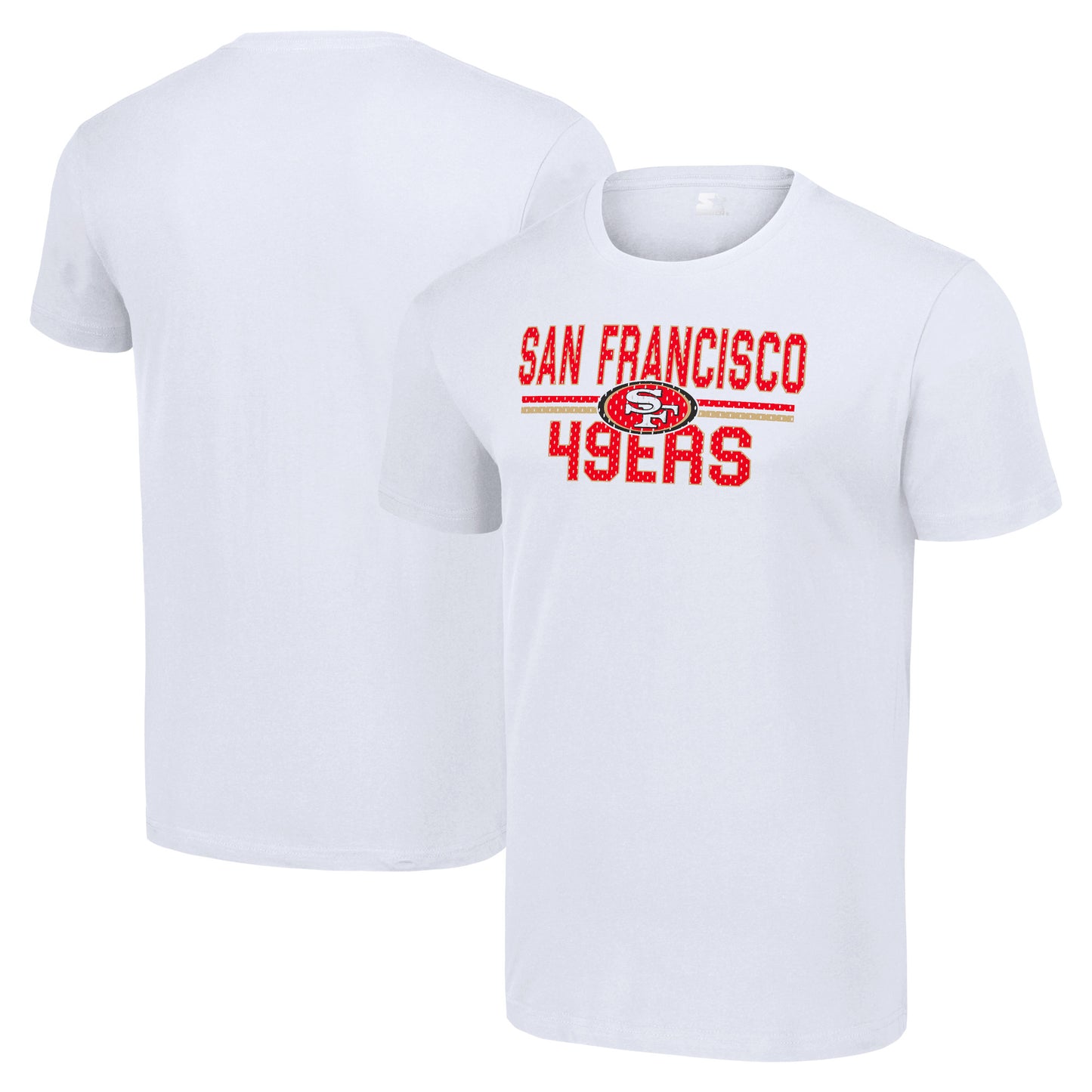 Men's Starter White San Francisco 49ers Team Mesh Print Graphic T-Shirt