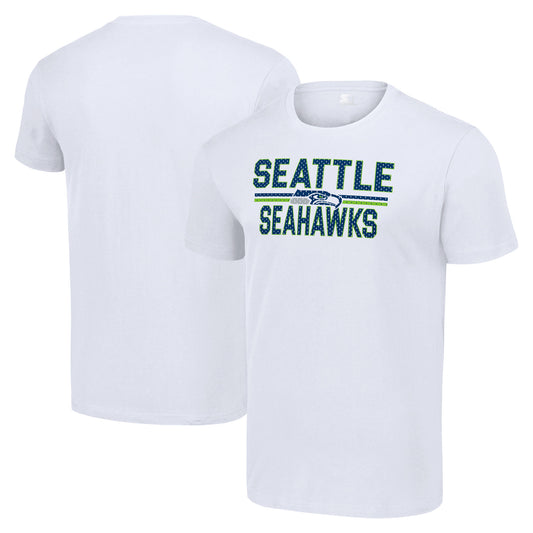 Men's Starter White Seattle Seahawks Team Mesh Print Graphic T-Shirt