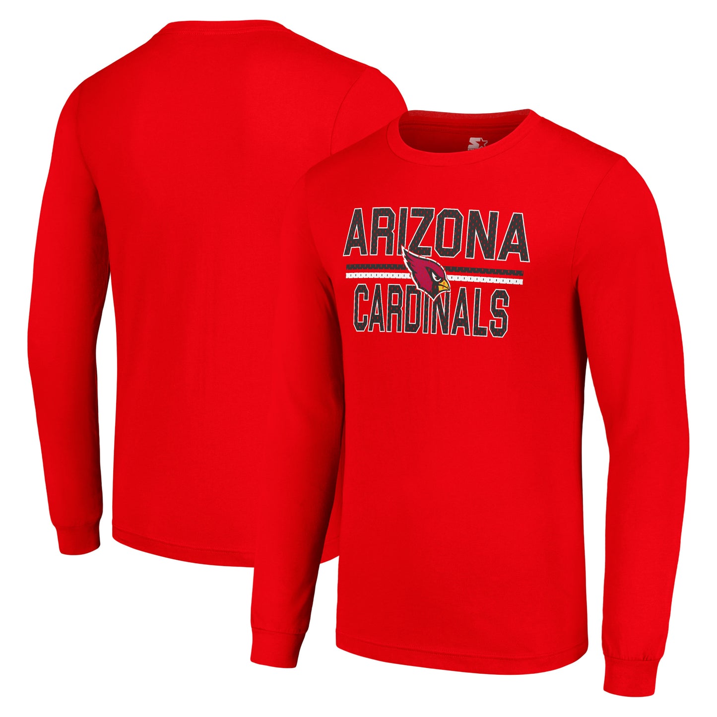 Men's Starter Cardinal Arizona Cardinals Team Mesh Print Graphic Long Sleeve T-Shirt