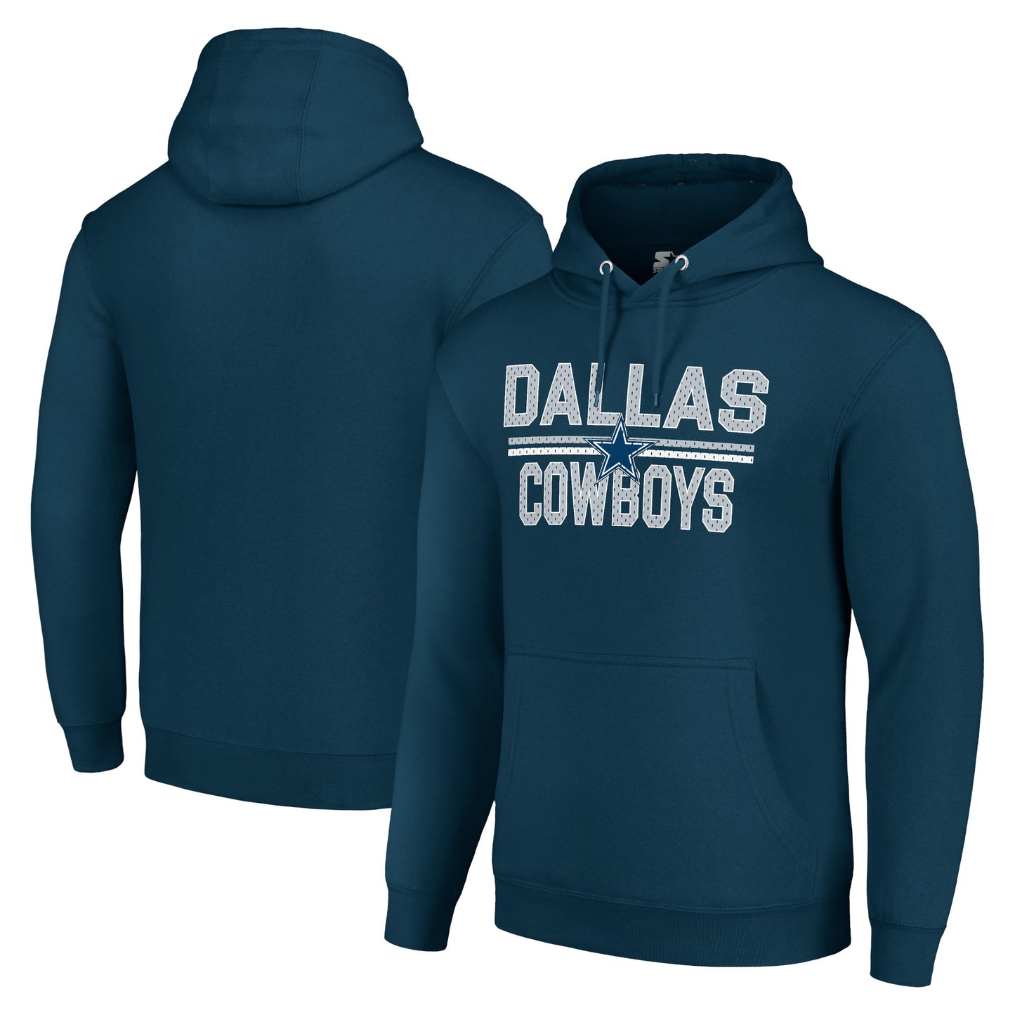 Unisex Starter Navy Dallas Cowboys Mesh Team Graphic Tri-Blend Pullover Hoodie