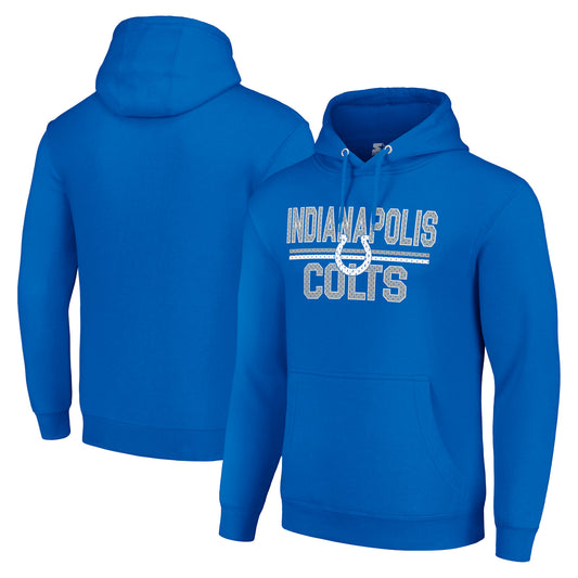 Unisex Starter Royal Indianapolis Colts Mesh Team Graphic Tri-Blend Pullover Hoodie