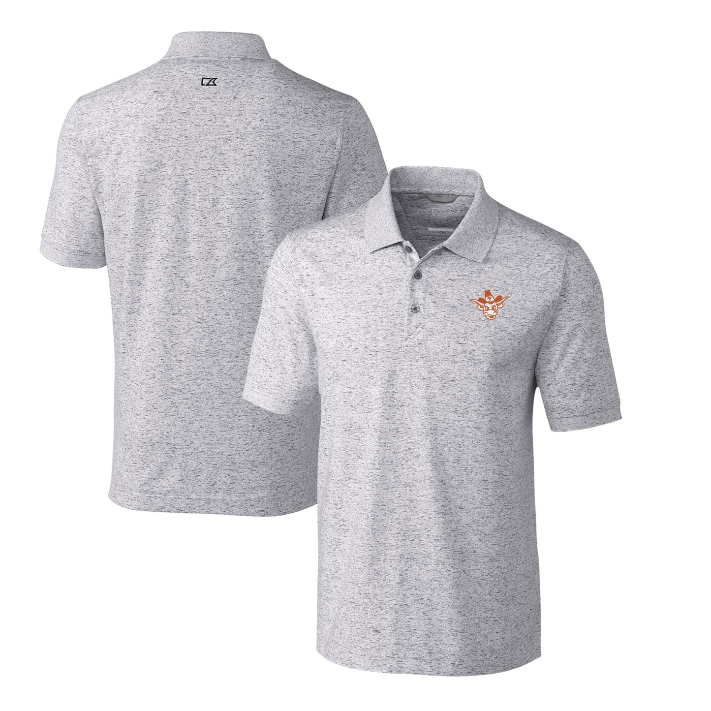 Men's Cutter & Buck Gray Texas Longhorns Big & Tall Advantage Tri-Blend Space Dye DryTec Polo