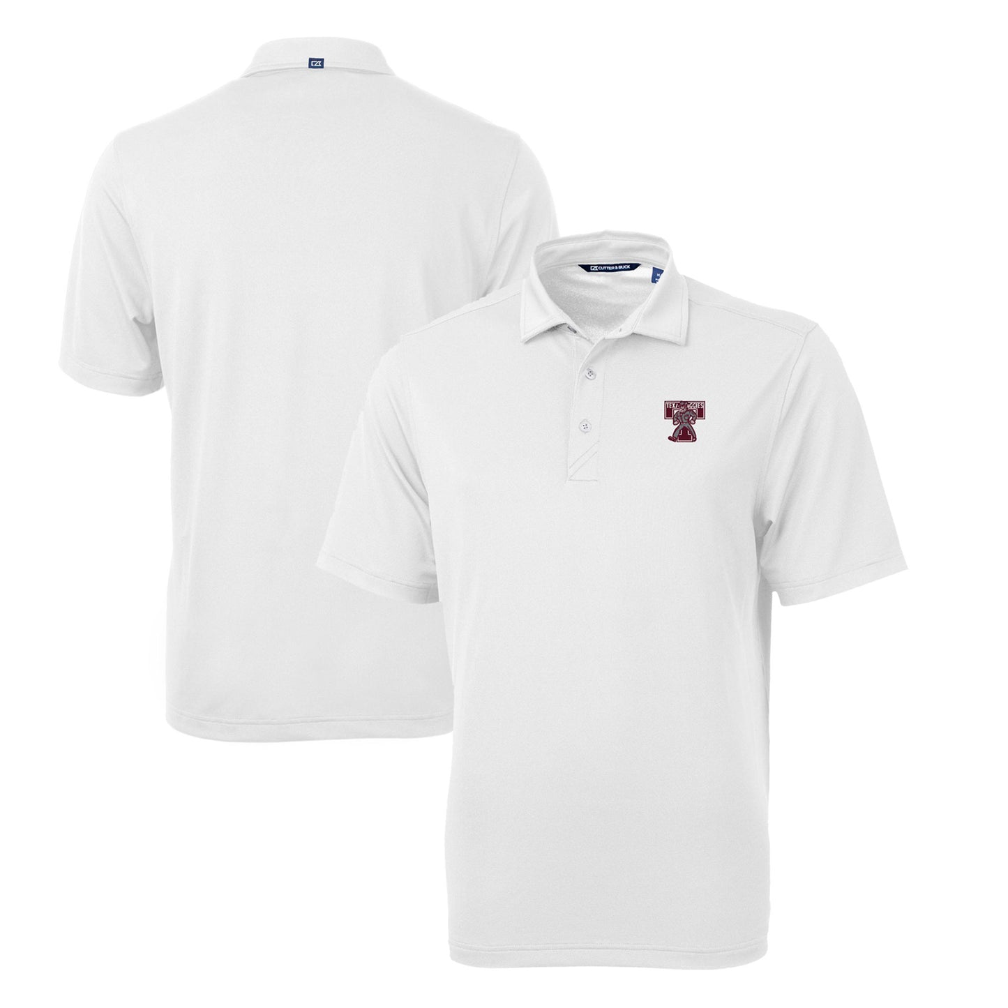 Men's Cutter & Buck White Texas A&M Aggies Big & Tall Virtue Eco Pique Recycled DryTec Polo