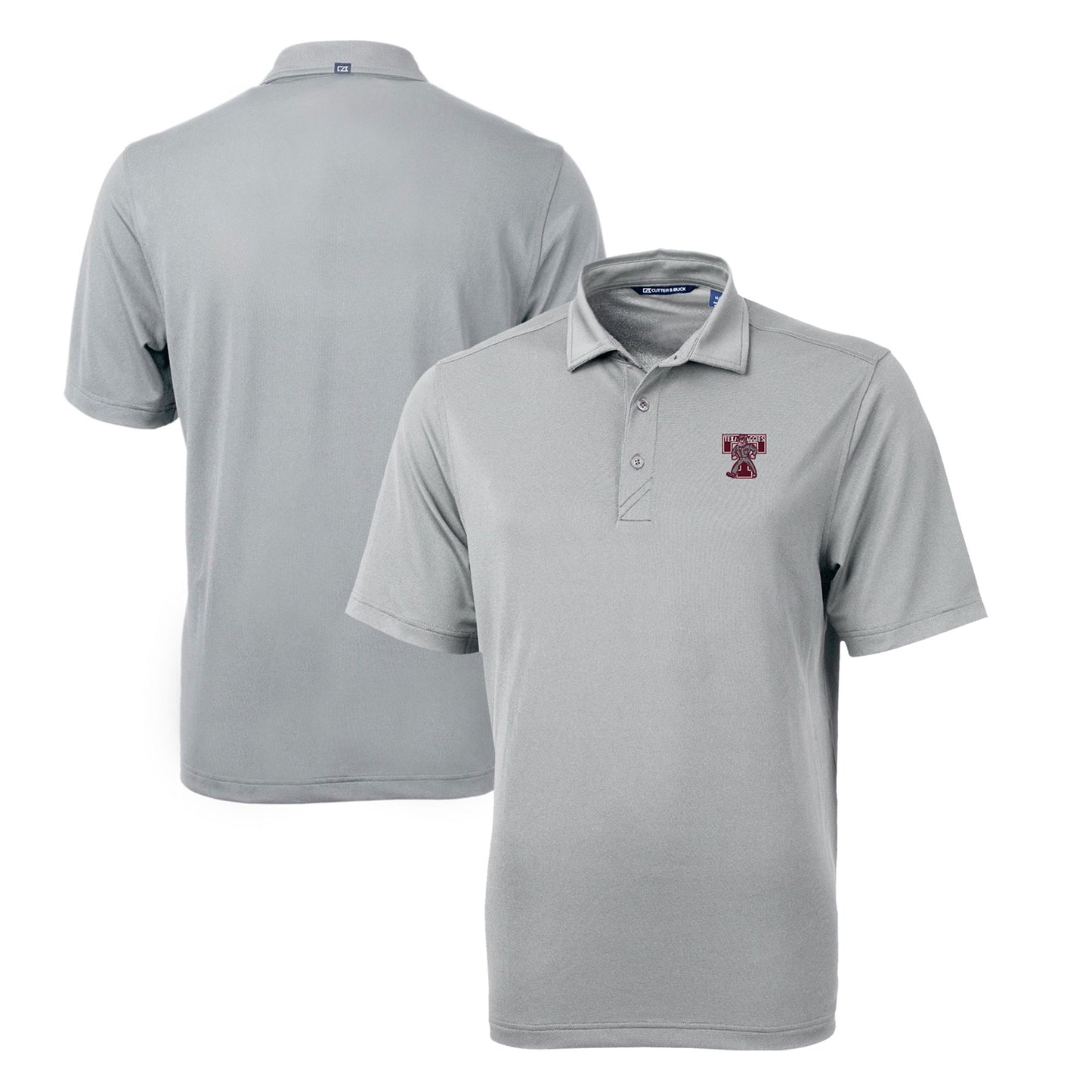 Men's Cutter & Buck Gray Texas A&M Aggies Big & Tall Virtue Eco Pique Recycled DryTec Polo