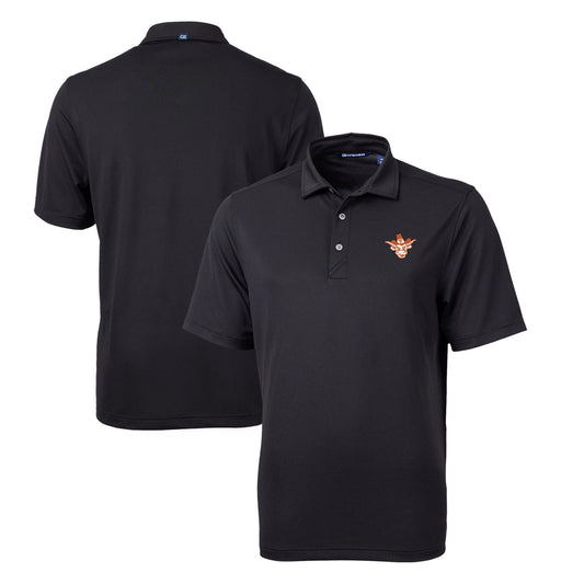 Men's Cutter & Buck Black Texas Longhorns Big & Tall Virtue Eco Pique Recycled DryTec Polo