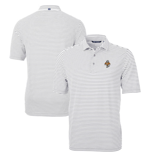 Men's Cutter & Buck Gray Tennessee Volunteers Big & Tall Virtue Eco Pique Stripe Recycled DryTec Polo