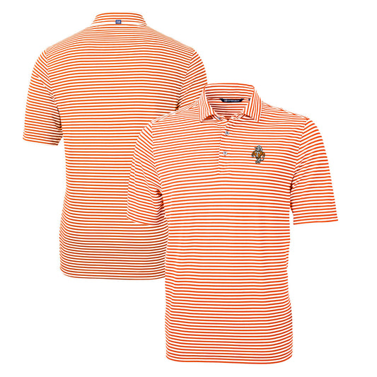 Men's Cutter & Buck Tennessee Orange Tennessee Volunteers Big & Tall Virtue Eco Pique Stripe Recycled DryTec Polo