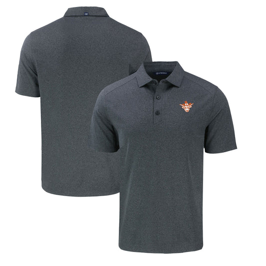 Men's Cutter & Buck Heather Black Texas Longhorns Big & Tall Forge Eco Stretch Recycled Polo