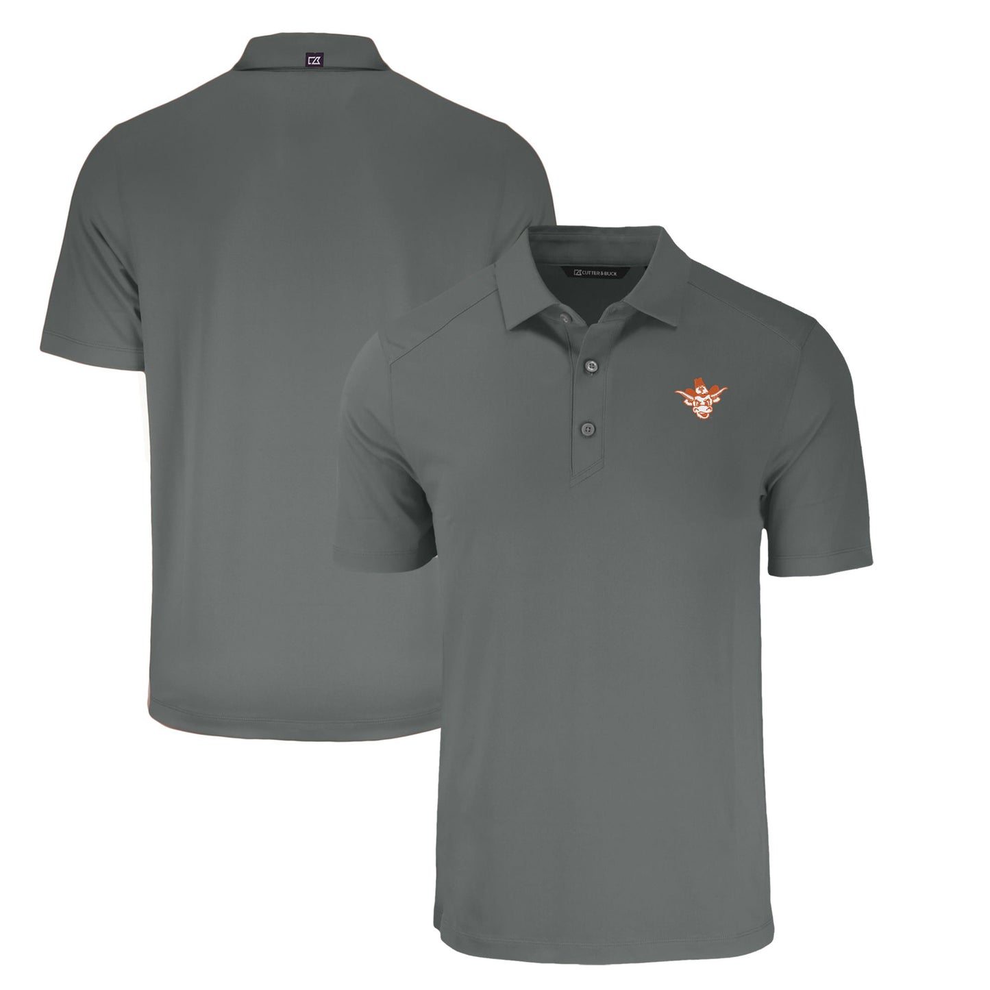 Men's Cutter & Buck Gray Texas Longhorns Big & Tall Forge Eco Stretch Recycled Polo