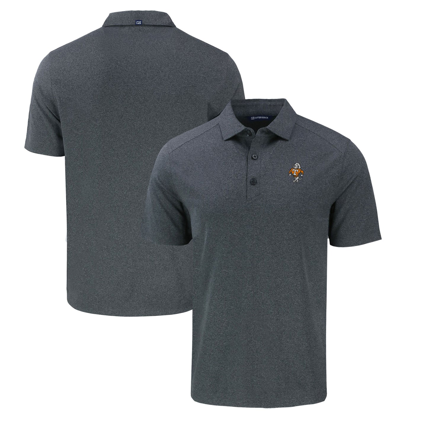 Men's Cutter & Buck Heather Black Tennessee Volunteers Big & Tall Forge Eco Stretch Recycled Polo