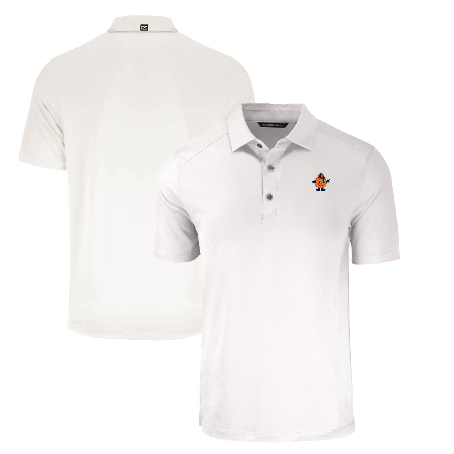 Men's Cutter & Buck White Syracuse Orange Big & Tall Forge Eco Stretch Recycled Polo