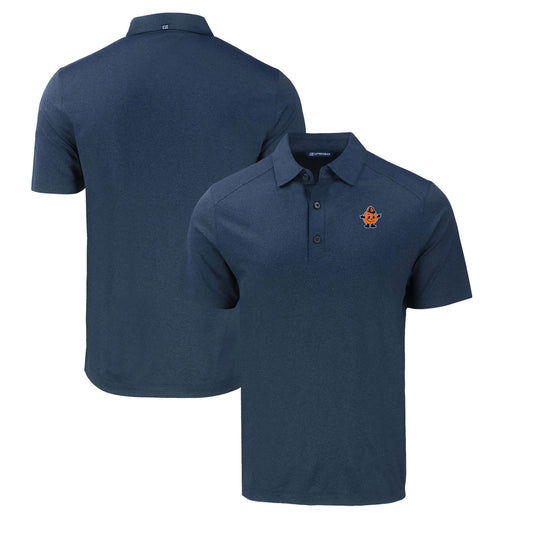 Men's Cutter & Buck Heather Navy Syracuse Orange Big & Tall Forge Eco Stretch Recycled Polo