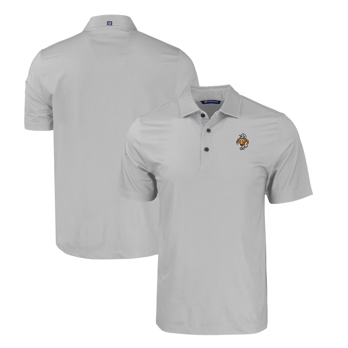 Men's Cutter & Buck Gray Tennessee Volunteers Big & Tall Pike Eco Tonal Geo Print Stretch Recycled Polo