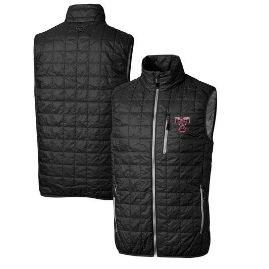 Men's Cutter & Buck Black Texas A&M Aggies Rainier PrimaLoft Big & Tall Eco Insulated Full-Zip Puffer Vest