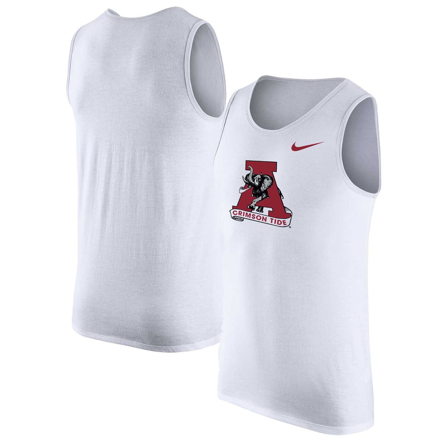 Men's Nike White Alabama Crimson Tide Vintage Logo Performance Tank Top