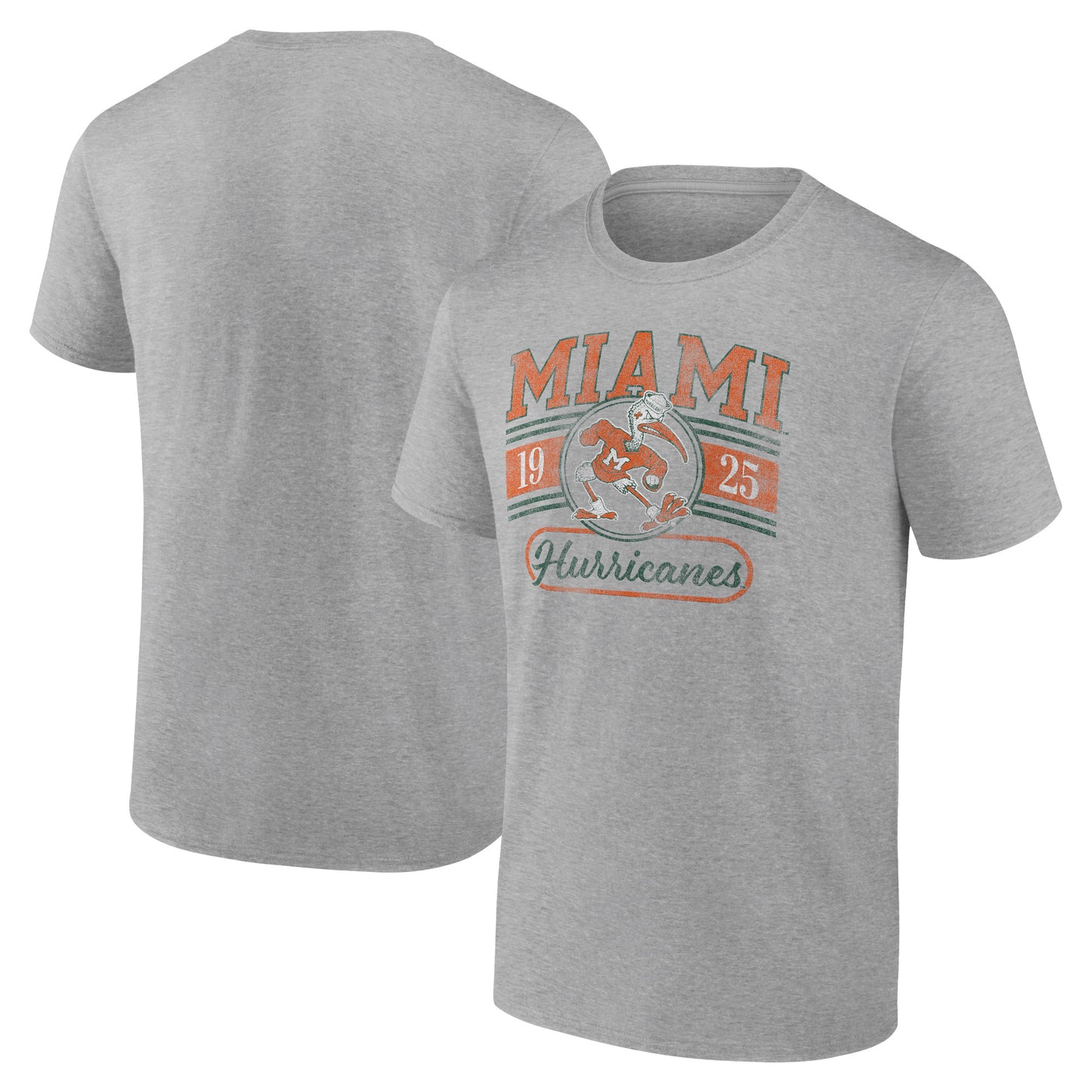 Men's Heather Gray Miami Hurricanes Oversized Icon T-Shirt