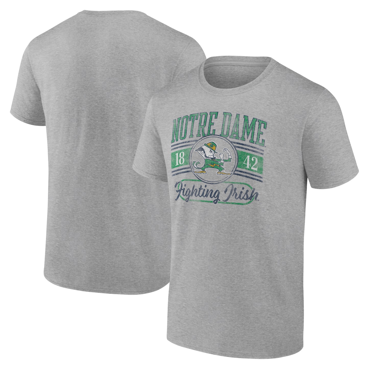 Men's Heather Gray Notre Dame Fighting Irish Oversized Icon T-Shirt